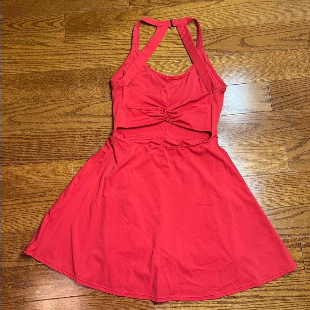 HALARA size Small Red Backless Twisted Active Dress - Picture 7 of 12